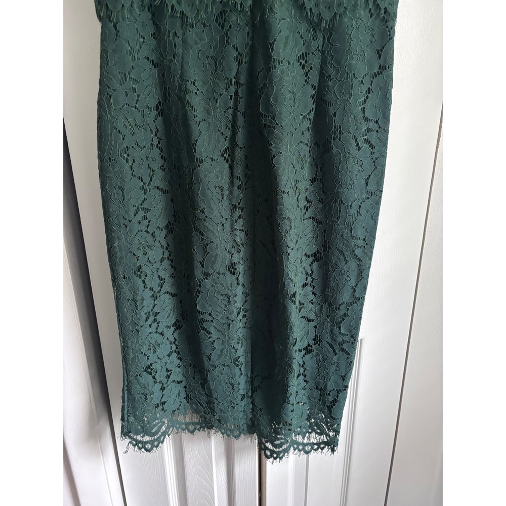 NWT Lulus Devotion Green Lace Midi Sheath Dress Size M MSRP $74 - Picture 10 of 11